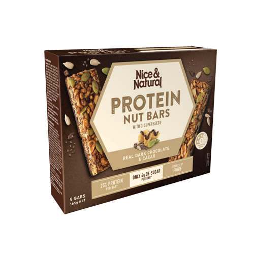 Nice & Natural 低糖蛋白棒 巧克力堅果 能量棒系列 Protein Chocolate Bars 一盒5條入 165g