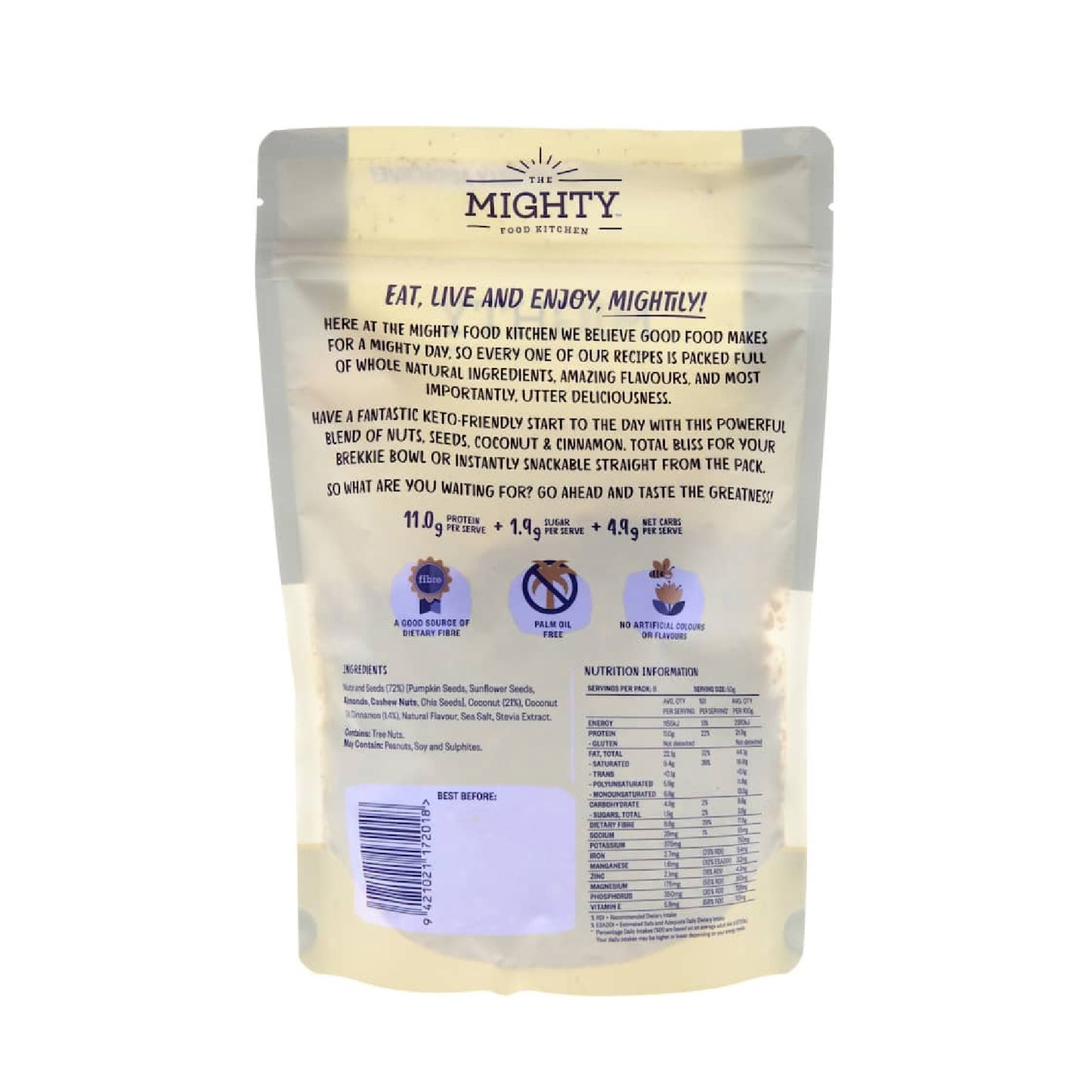 The Mighty Food Kitchen 生酮早餐 Keto Granola Grain-free #肉桂味 #無麩質 #奇亞籽 #順暢 #生酮零食