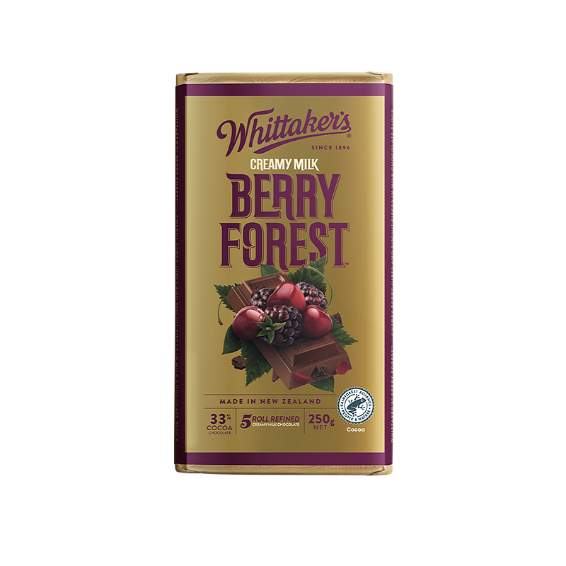 Whittaker’s 經典牛奶巧克力磚|莓果系列|漿果餅乾、漿果森林 250g #超大片 #女神甜點 #波森莓