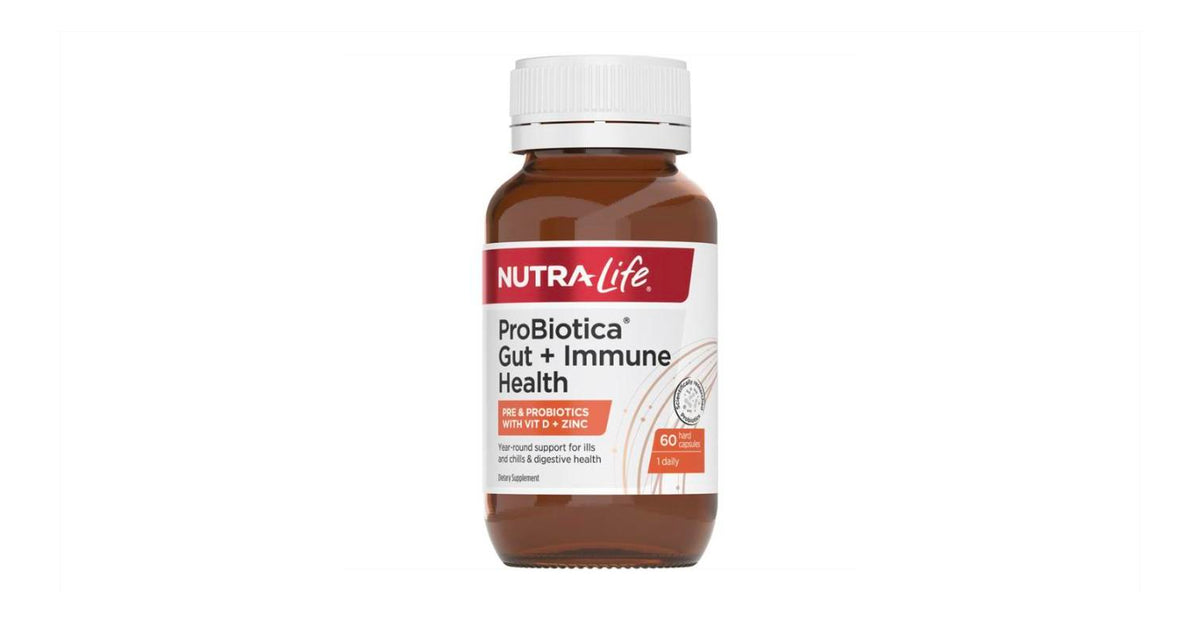 NutraLife ProBiotica Gut + Immune Health 60 Capsules 益倍多腸道+免疫益生菌 60顆膠囊(含鋅+維生素D)|#腸道免疫雙效 #鋅+維生素D加乘 #日常保養首選 #澤叔
