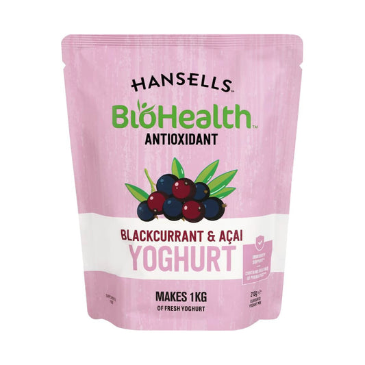 Hansells Biohealth 益生元優格基底粉+抗氧化黑加侖&巴西莓 Antioxidant Blackcurrant Acai 210g #DIY優格 #莓果