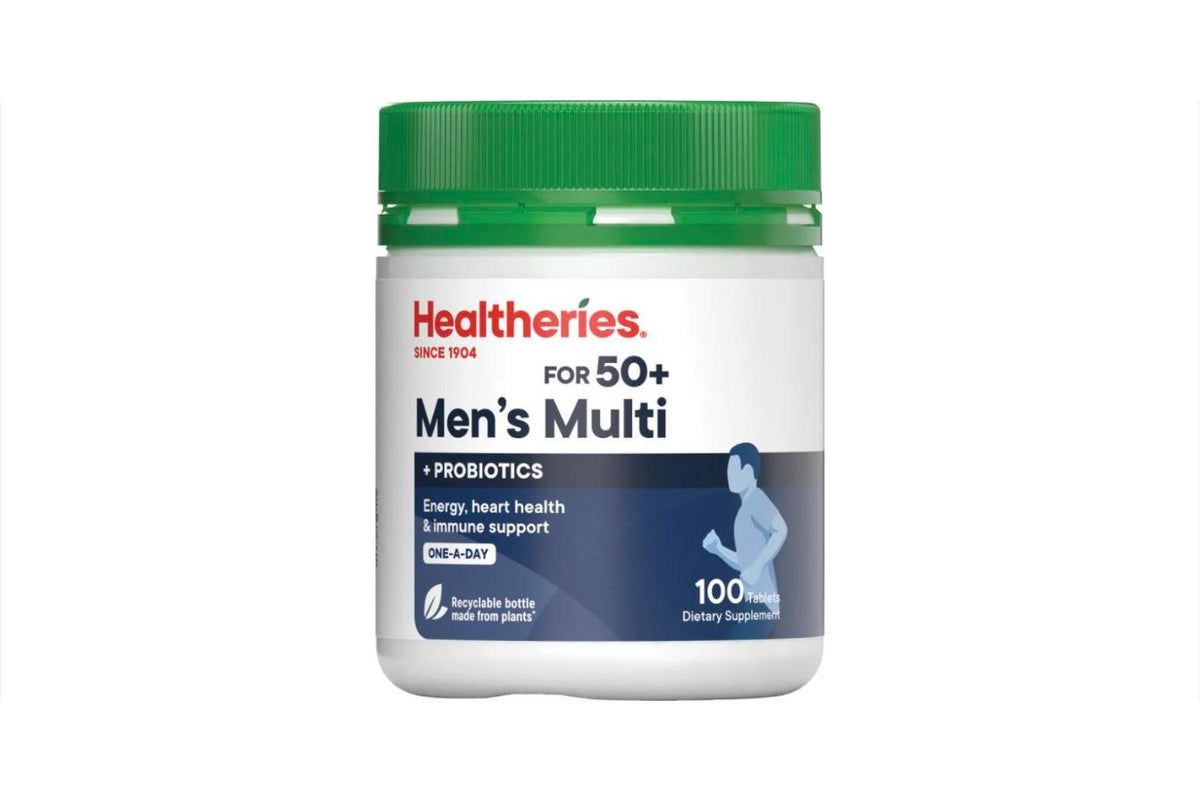 Healtheries 50+ Men's Multi + Probiotics One-A-Day 男性綜合維他命+益生菌 100顆錠｜#熟齡男性保養 #每日一錠好方便 #大容量 #划算超值